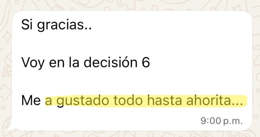 Captura de conversación con Daniel sobre El Sistema Alkimia